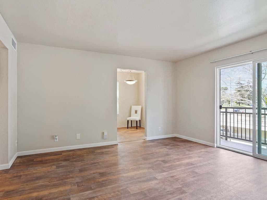 Living Room With Private Balcony at Parkside Apartments, Davis, California