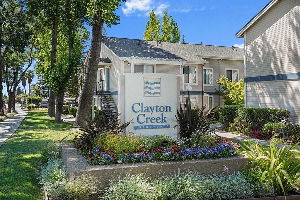 Visible Monument Sign at Clayton Creek Apartments, Concord, CA