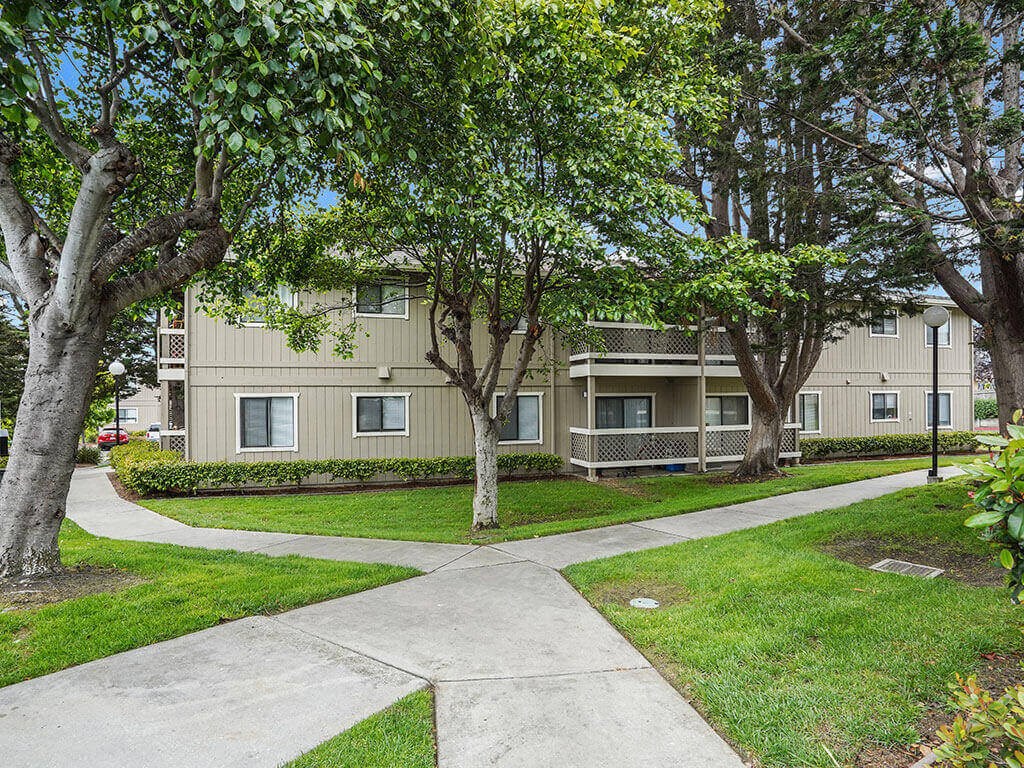 Trees and walkway at Cypress Landing, Salinas, 93907