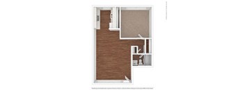 One Bedroom Floor Plan at Peninsula Pines Apartments, South San Francisco