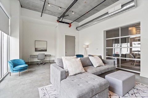 Spacious Living Area at Paperbox Lofts, Utah