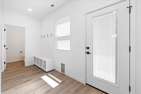 Bathroom With Storage Area at Alante Homes at Spring Run, Idaho, 83607