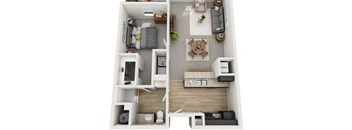 1 Bed 1 Bath Floor Plan at The View on 20th, Ogden, UT, 84401