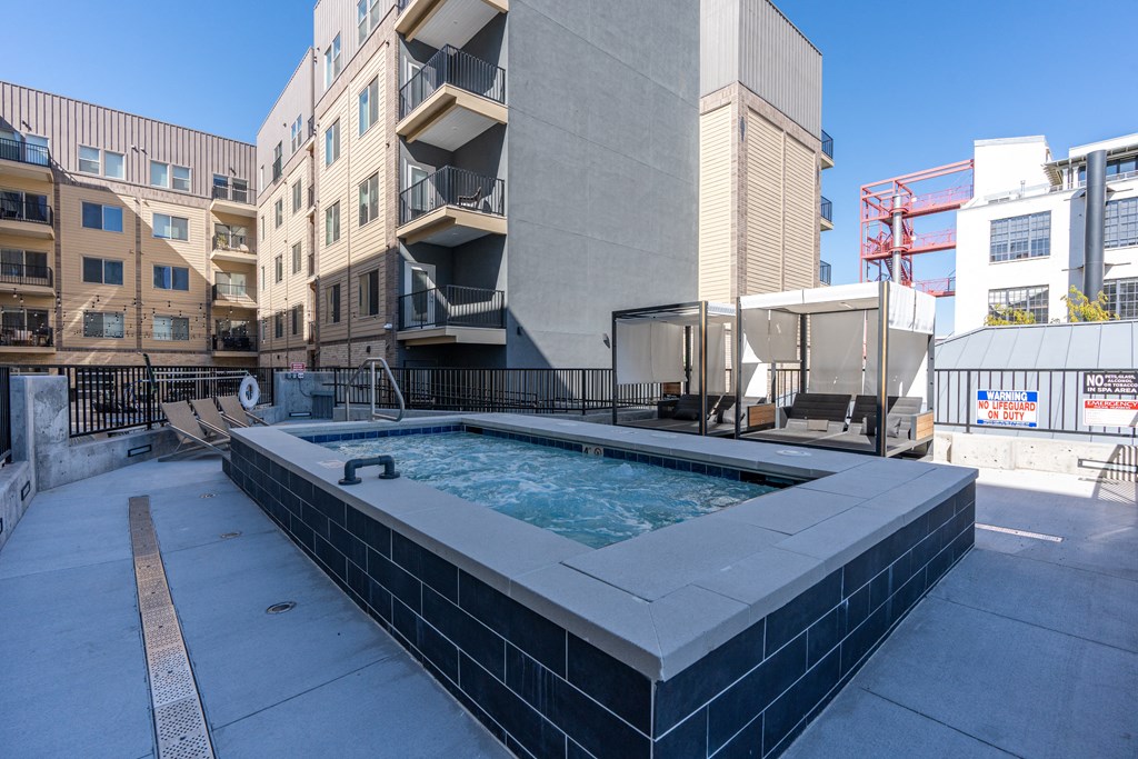 amenities include a pool and spa on the roof of a building at The Revival, Salt Lake City, Utah
