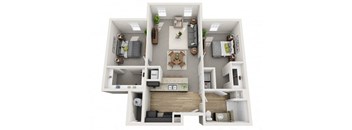 2 Bed 1 Bath Floor Plan at The View on 20th, Ogden, UT, 84401