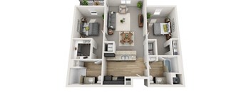 2 Bed 2 Bath Floor Plan at The View on 20th, Ogden, Utah