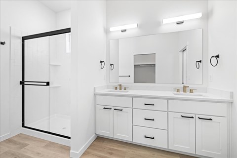 Bathroom With Vanity Lights at Alante Homes at Spring Run, Caldwell, ID
