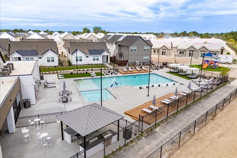 Aerial Pool View at Alante Homes at Spring Run, Caldwell, Idaho