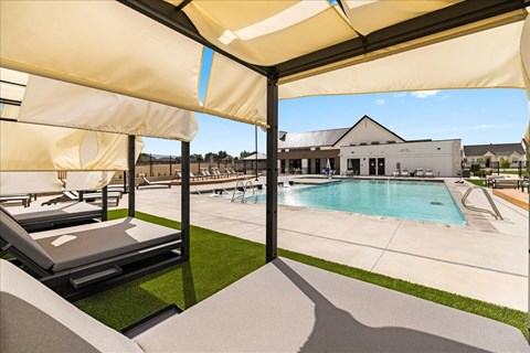 Poolside Lounge Area at Alante Homes at Spring Run, Caldwell, Idaho