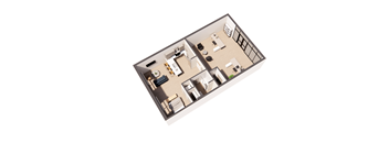 A Livework 1 floorplan at Paperbox Lofts, Salt Lake City, UT