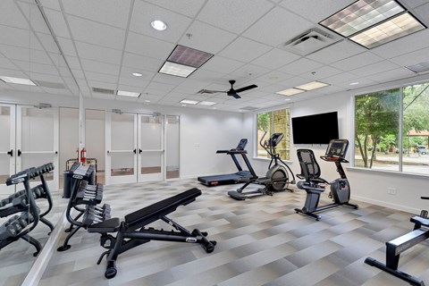 Gym at AVIA Apartments On Alpha, Dallas, TX