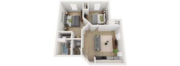 2Bed 1Bath Floor Plan at AVIA North Shore Apartments, Indiana, 47130