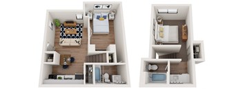 a floor plan of a 1 bedroom apartment