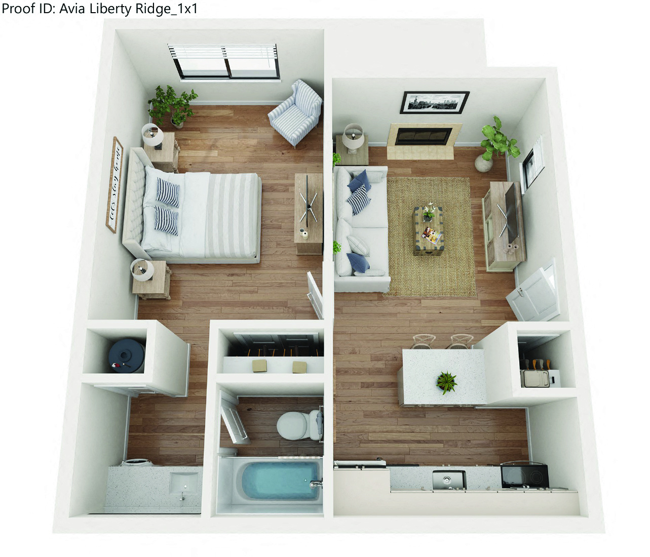 1 Bed 1 bath Floor Plan at AVIA Lofts on Liberty Ridge, Apartments, Jacksonville, Florida, 32256