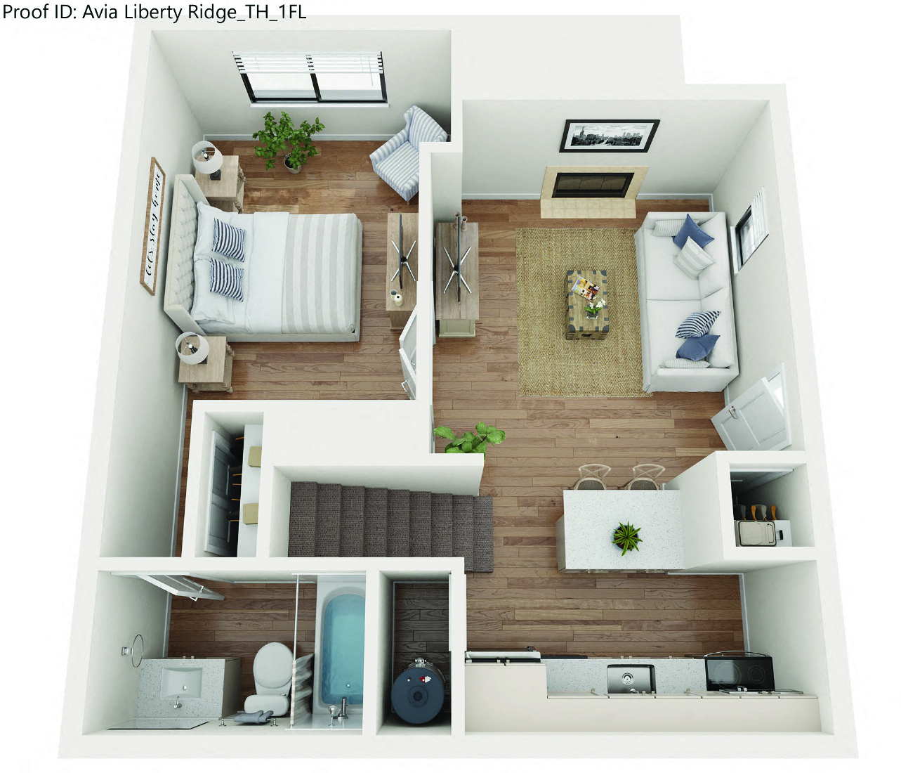 Two Bedroom Loft Floor Plan at AVIA Lofts on Liberty Ridge, Apartments, Jacksonville, FL, 32256