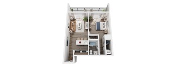 1Bed 1Bath Floor Plan at Avia Apartments at Reedy Creek, Kissimmee, FL
