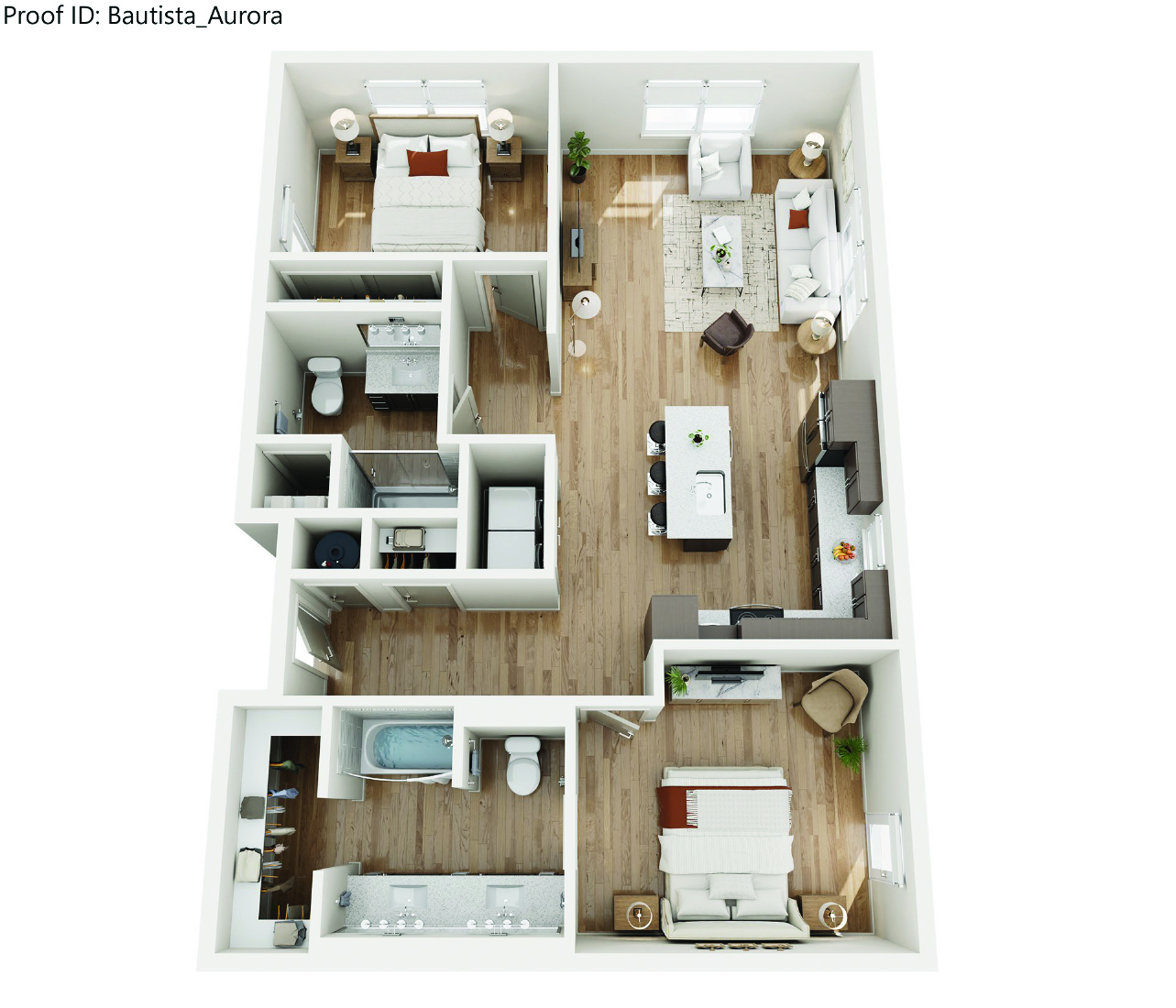 Aurora Floor Plan at Bautista Apartments, Arizona
