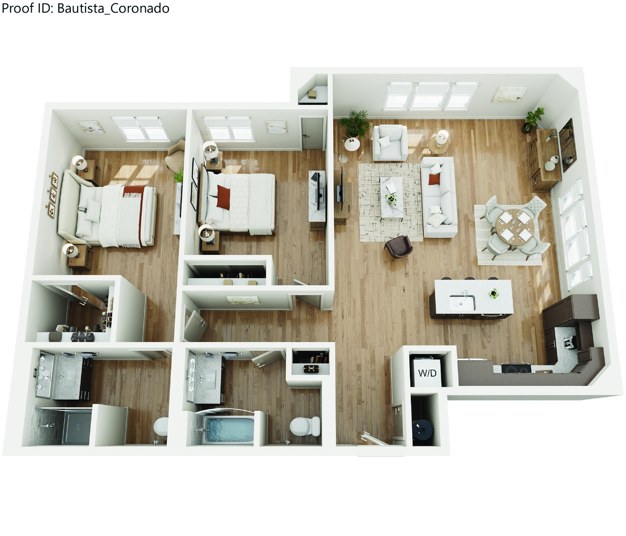 Coronado E Floor Plan at Bautista Apartments, Tucson