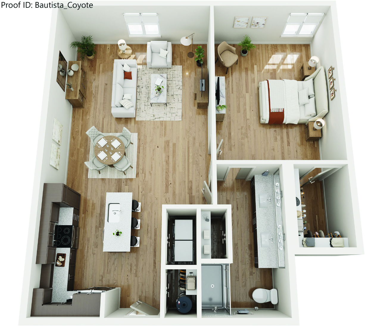Coyote C Floor Plan at Bautista Apartments, Tucson, 85745