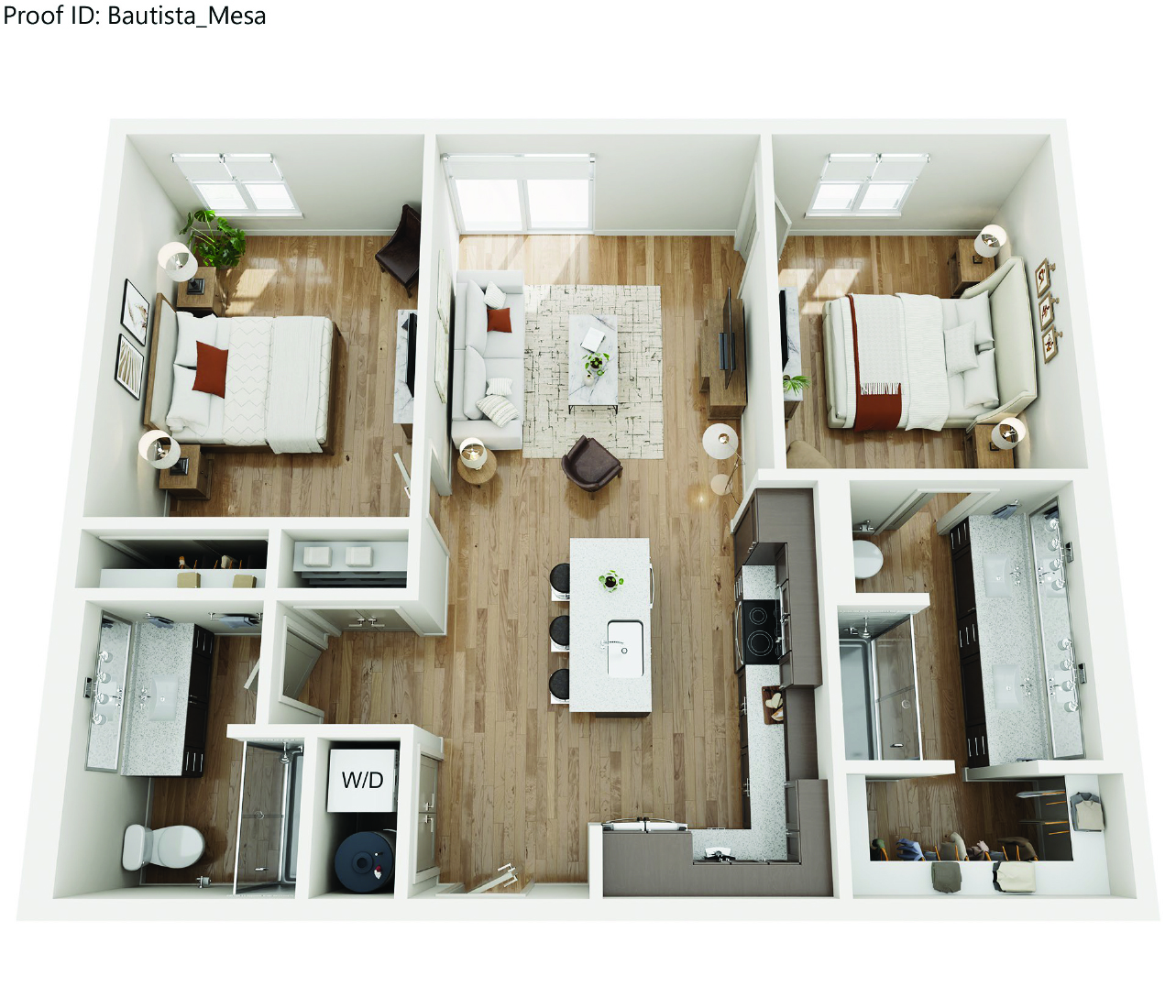 Mesa Floor Plan at Bautista Apartments, Arizona, 85745