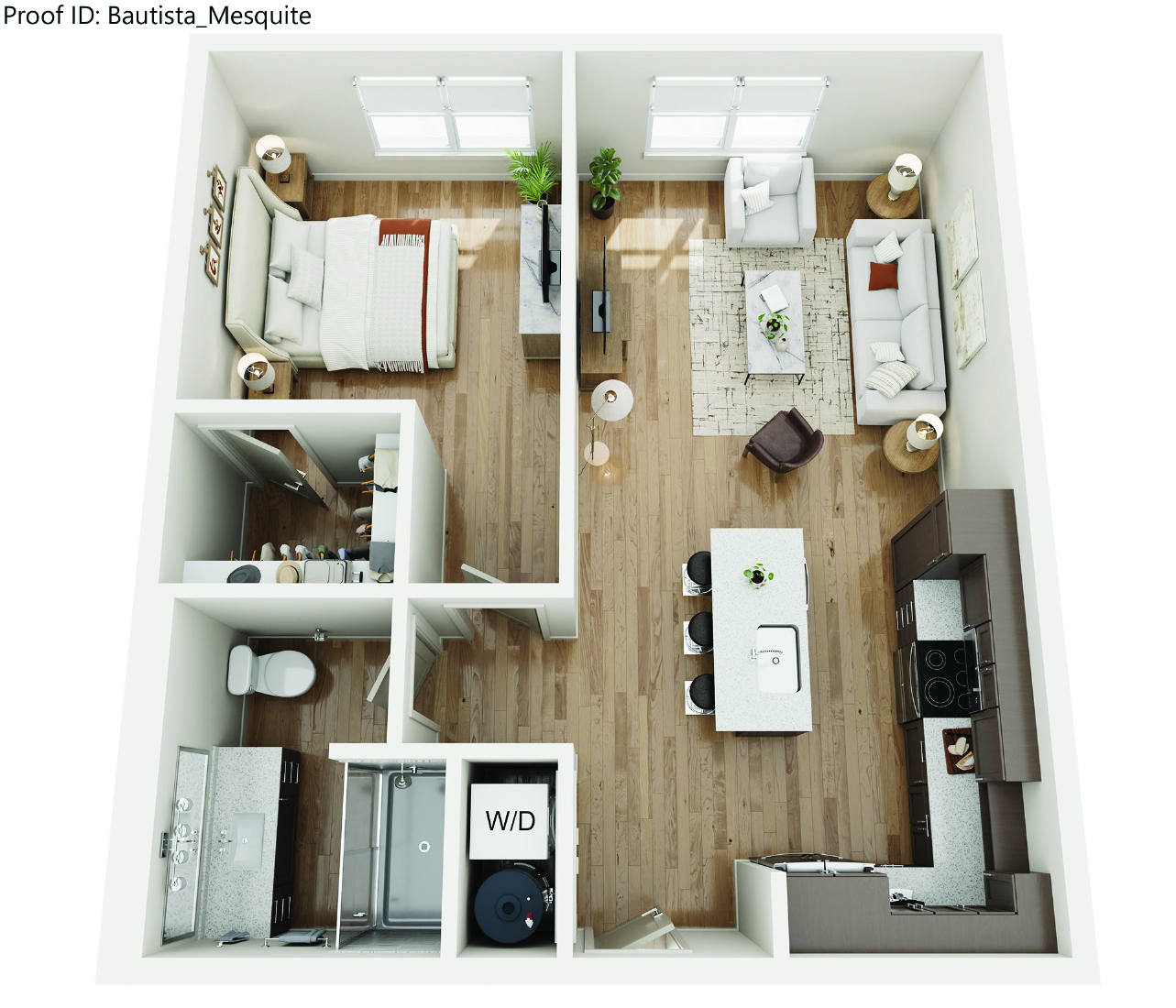 Mesquite Floor Plan at Bautista Apartments, Tucson, 85745