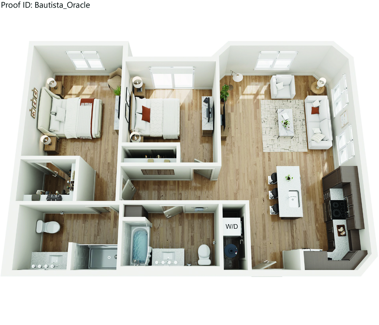Oracle D Floor Plan at Bautista Apartments, Tucson, Arizona