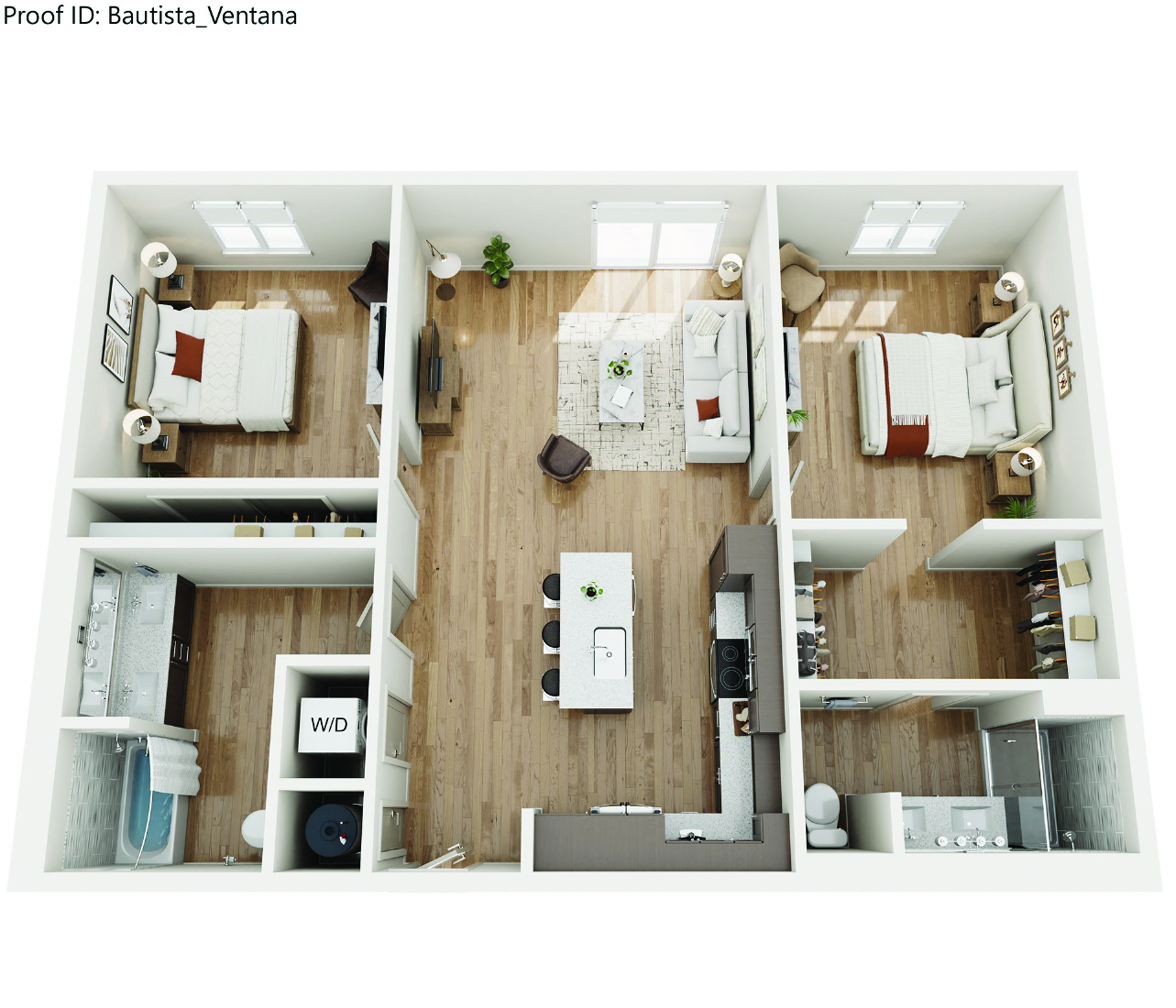 Ventana Floor Plan at Bautista Apartments, Tucson