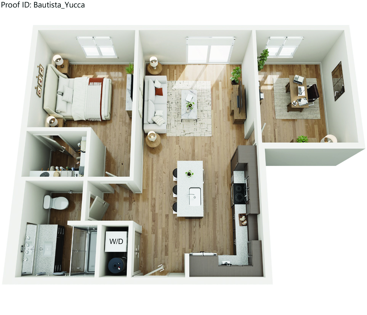 Yucca A Floor Plan at Bautista Apartments, Tucson, AZ, 85745