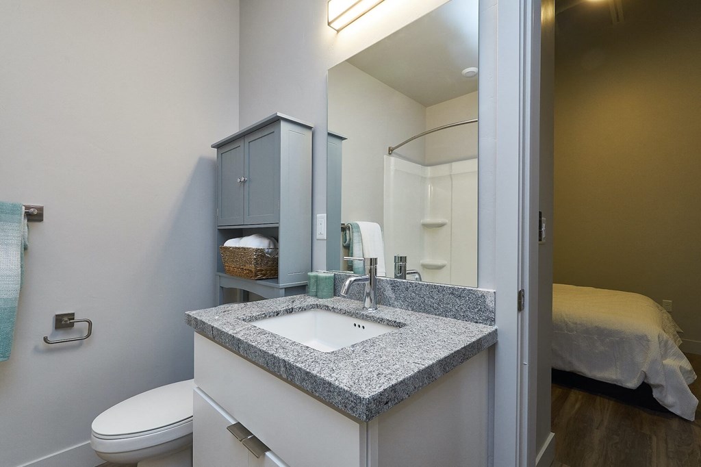 Bathroom at Brickside Heights Apartments, Millcreek