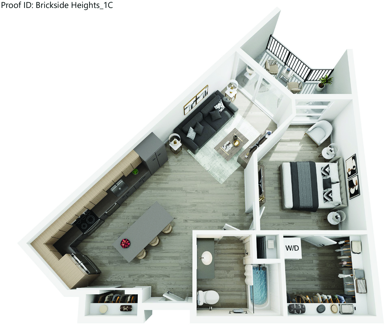 1C Floorplan at Brickside Heights, Millcreek, 84106