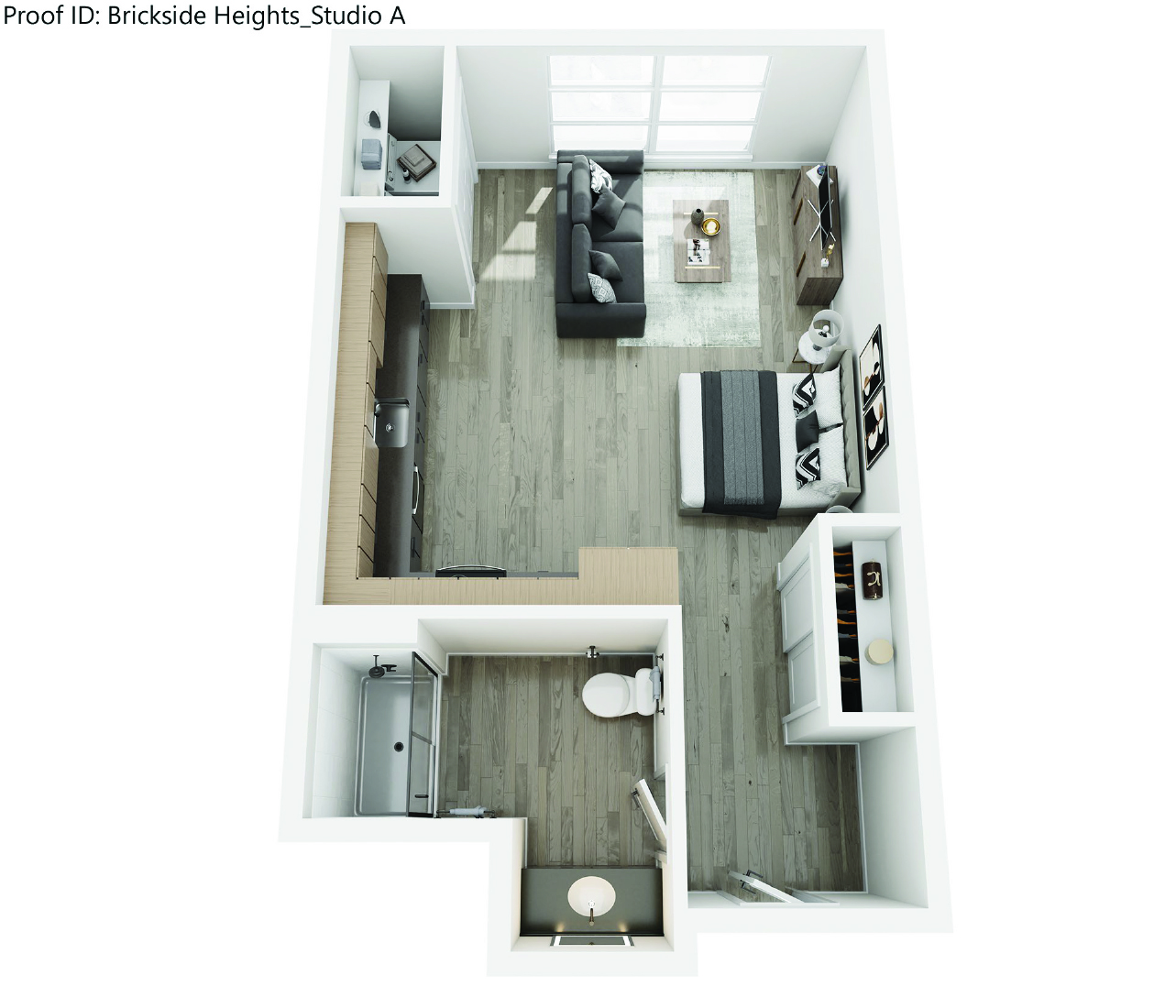 Studio A Floorplan at Brickside Heights, Millcreek