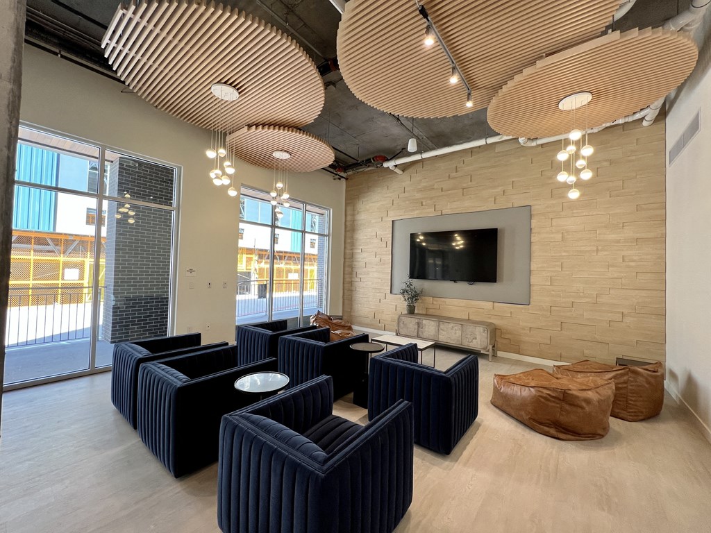 Clubhouse Movie Area at Paperbox Lofts, Salt Lake City, Utah