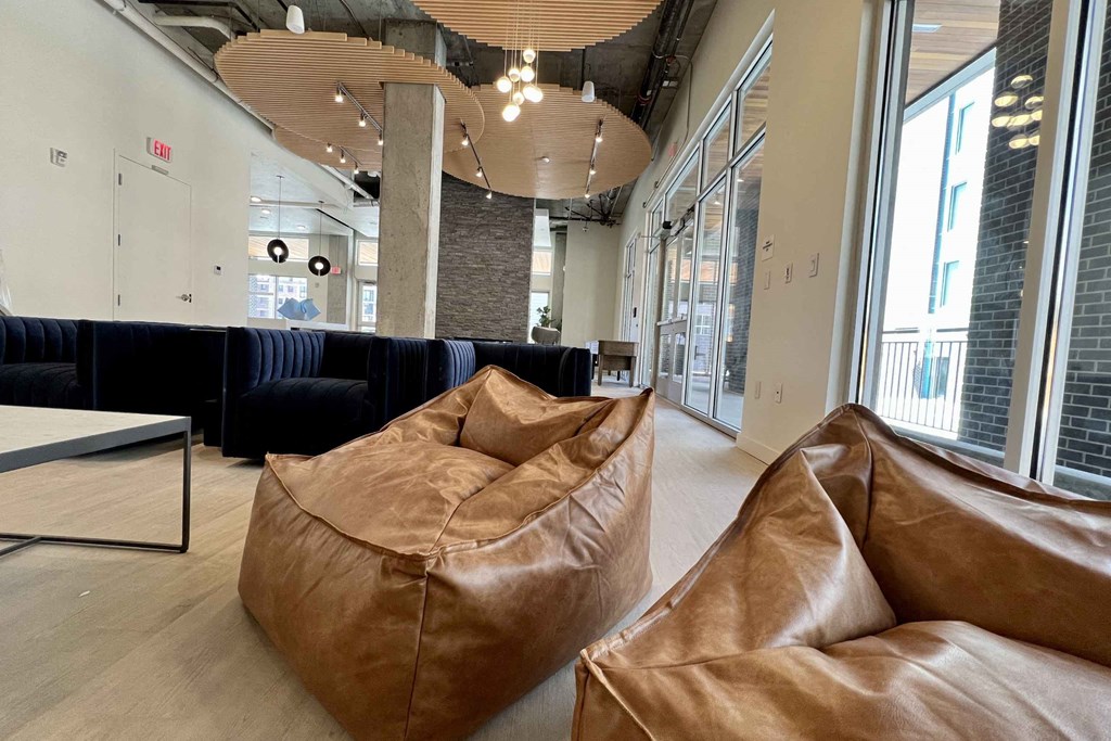 clubhouse bean bags at Paperbox Lofts, Salt Lake City, UT