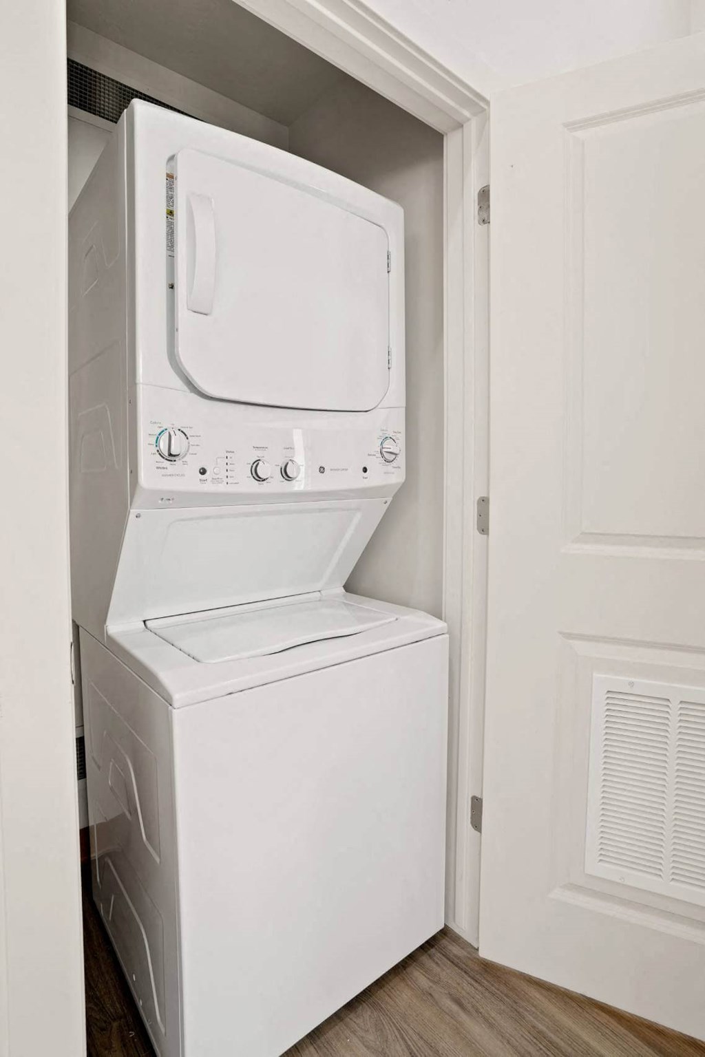 an empty laundry room with a washer and dryer at 200 City View, Provo, Utah