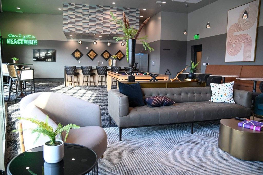 Game room overview at SevenO2 Main Apartments, Salt Lake City