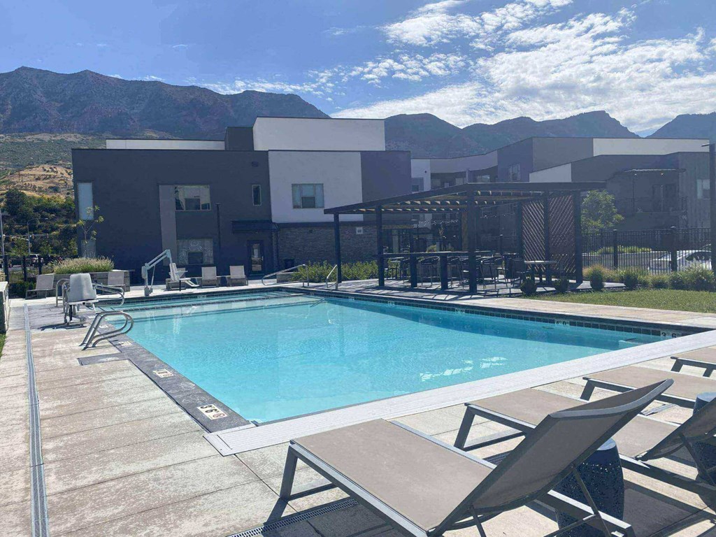 Pool View at The Flats at Riverwoods, Provo