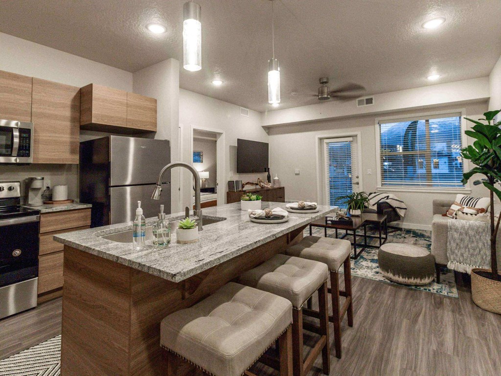Kitchen at The Flats at Riverwoods, Provo, Utah