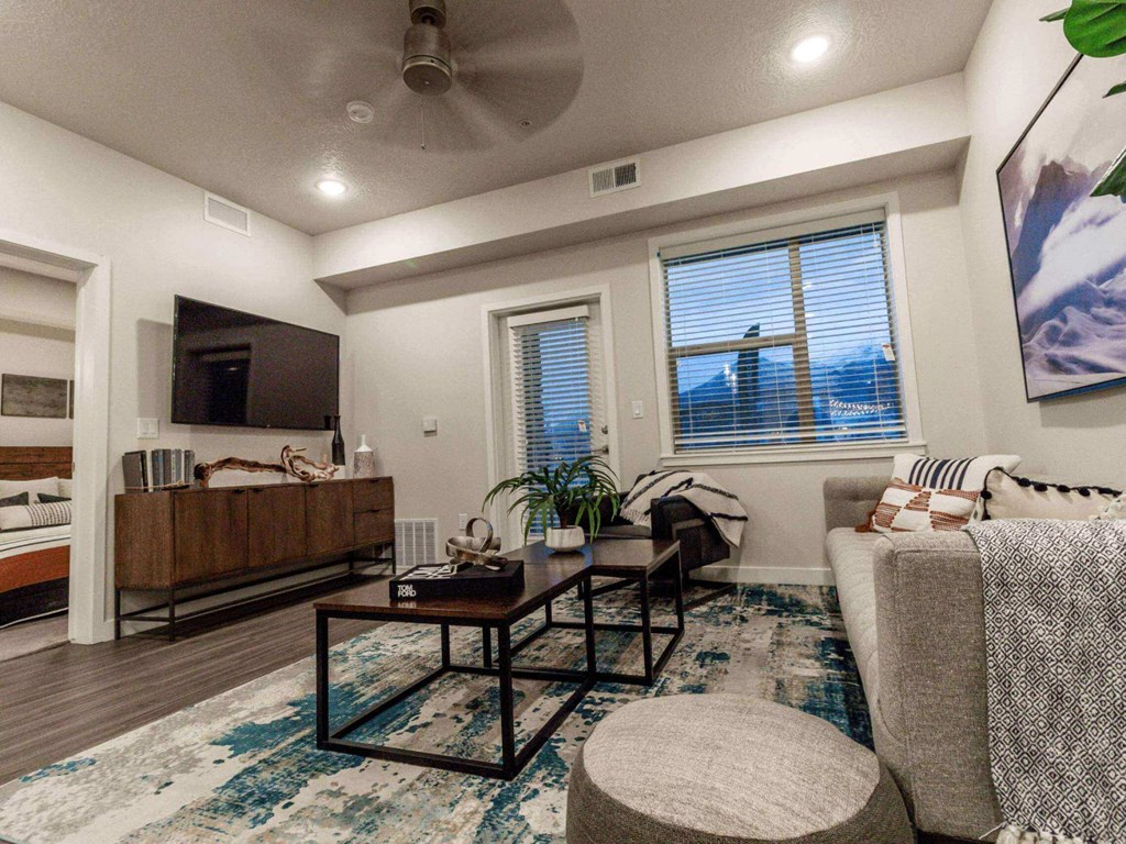 Living Room at The Flats at Riverwoods, Provo, Utah