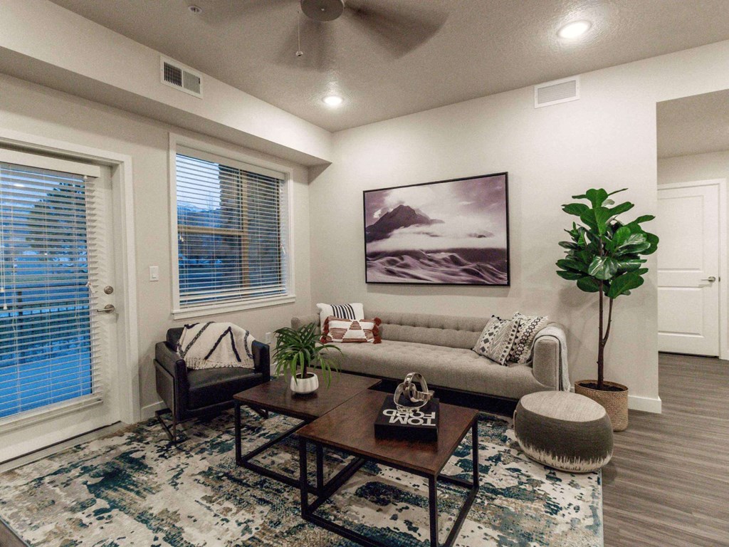 Living Room at The Flats at Riverwoods, Utah, 84604