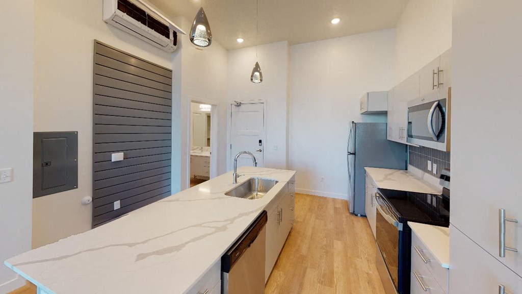 interior kitchen at SevenO2 Main Apartments, Utah