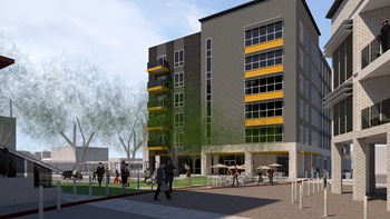 Paperbox Lofts Exterior and Plaza - Photo Gallery 5