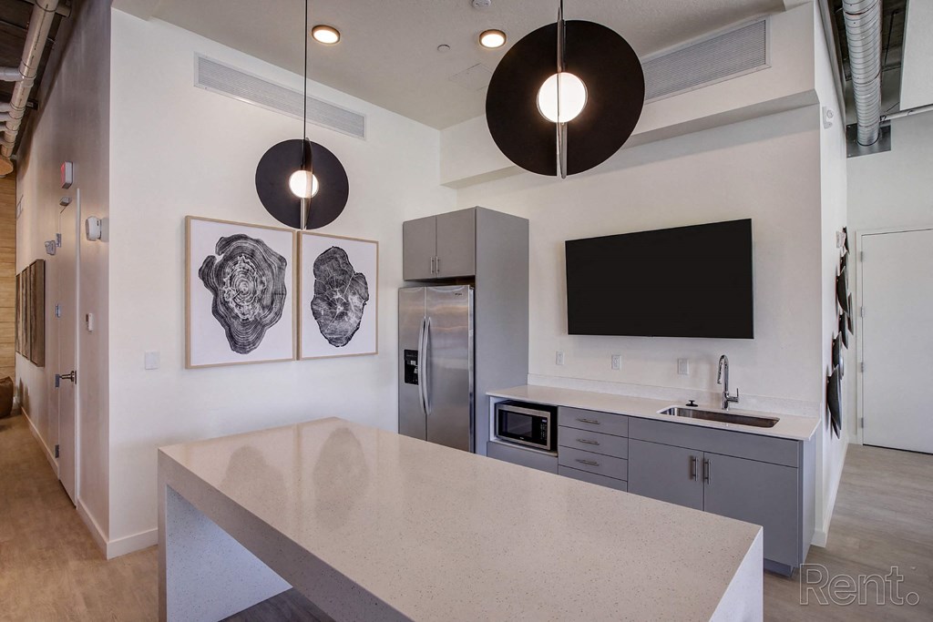 Clubhouse Kitchen at Paperbox Lofts, Salt Lake City, Utah