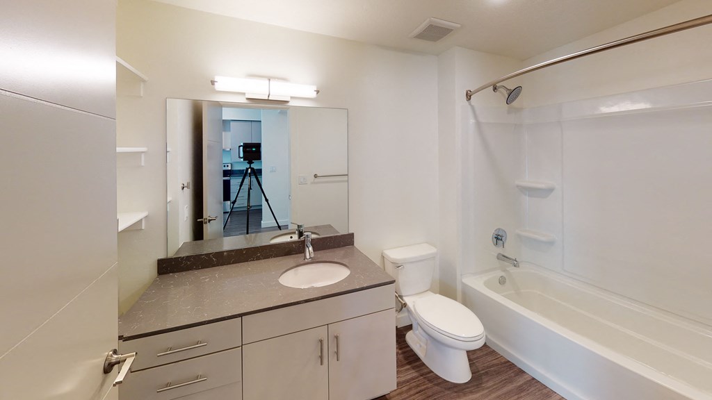 interior bathroom at Paperbox Lofts, Salt Lake City, UT