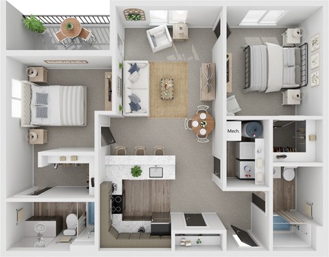 two bedroom floorplan