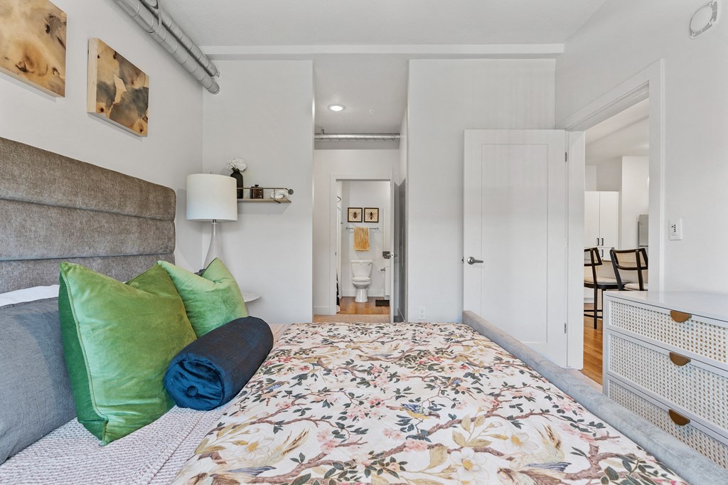 bedroom with bathroom and kitchen overview at The Revival, Salt Lake City, 84101