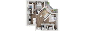 Hydrogen Carbon Floor Plan at SevenO2 Main Apartments, Salt Lake City, UT