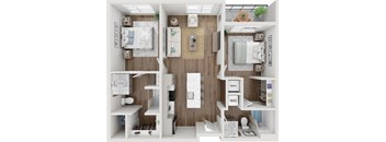Hydrogen Micro Floor Plan at SevenO2 Main Apartments, Salt Lake City, UT, 84101