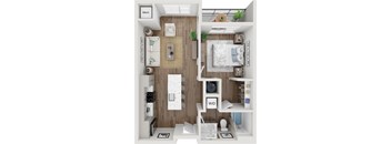 Nitrogen Carbon Floor Plan at SevenO2 Main Apartments, Utah, 84101