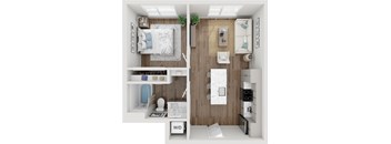 Nitrogen Micro Floor Plan at SevenO2 Main Apartments, Utah, 84101