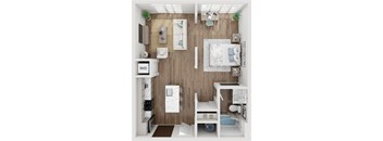 Oxygen Max Floor Plan at SevenO2 Main Apartments, Salt Lake City, UT